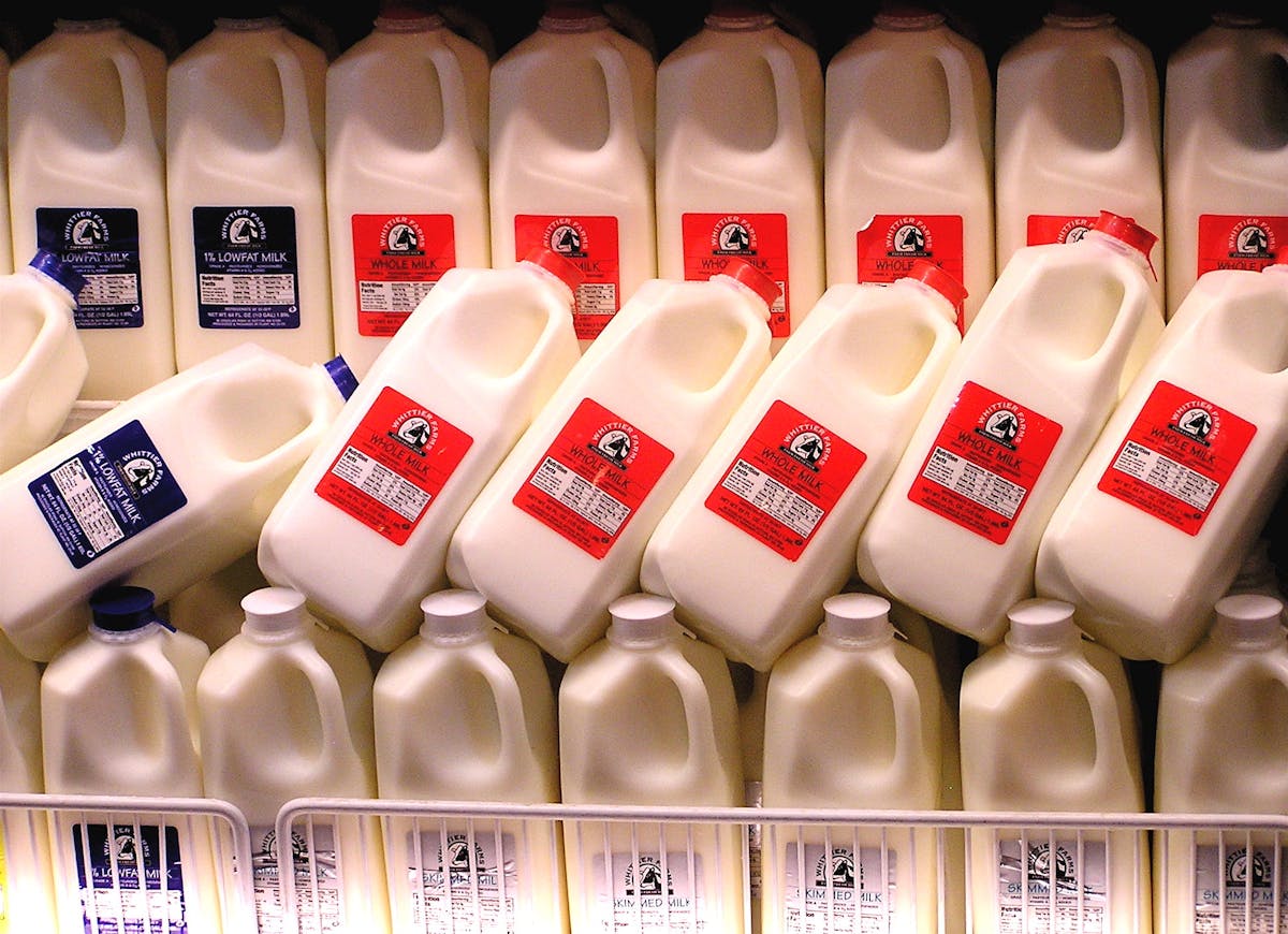 Milk at a supermarket